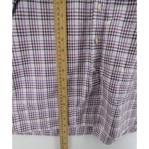 Aquas cutum Shirt 15 1/2 Button Up French Cuff Plaid Preppy Medium - Picture 4 of 11